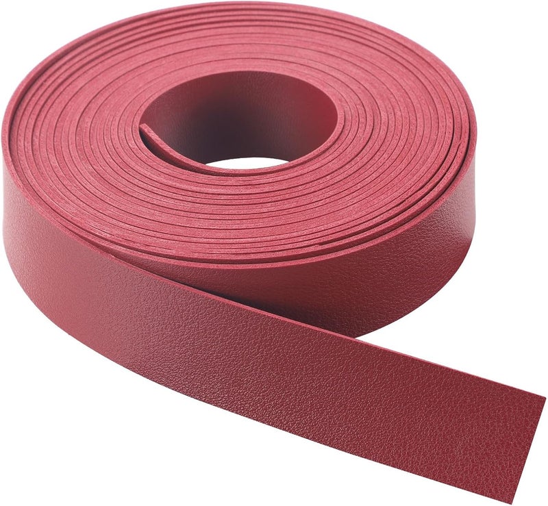 CDY Double Sided Leather Straps: 1 Inch Wide 200 Inches Long Leather Strip for DIY Craft Projects Bag Strap Very Suitable Traction Ropes (Red) - Image 3